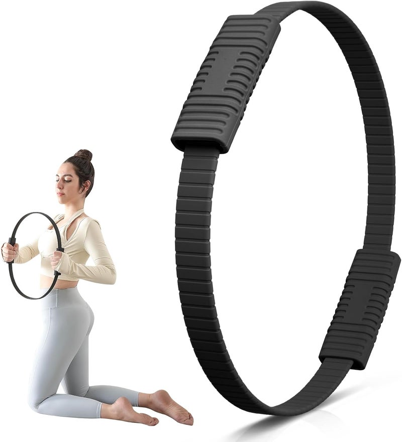Zmarthumb Pilates Ring, 13.5" Silicone Magic Pilates Fitness Circle with Dual Grip, Lightweight & Durable Flexible Resistance Exercise Equipment for Toning Arms, Thighs, Legs, Core - Image 1